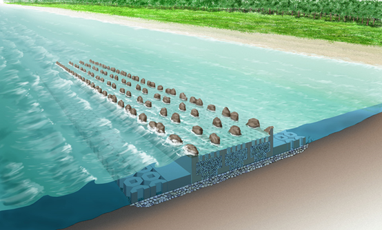 海堤防护设计面板及离岸堤参数调整界面end